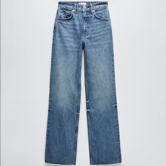 Zara Denim - Zara High Waist Wide Leg Jeans  - Size 4